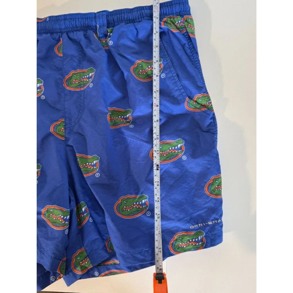 Columbia PFG Florida Gators Swim Trunks Mens Large Blue All Over Print Shorts NC